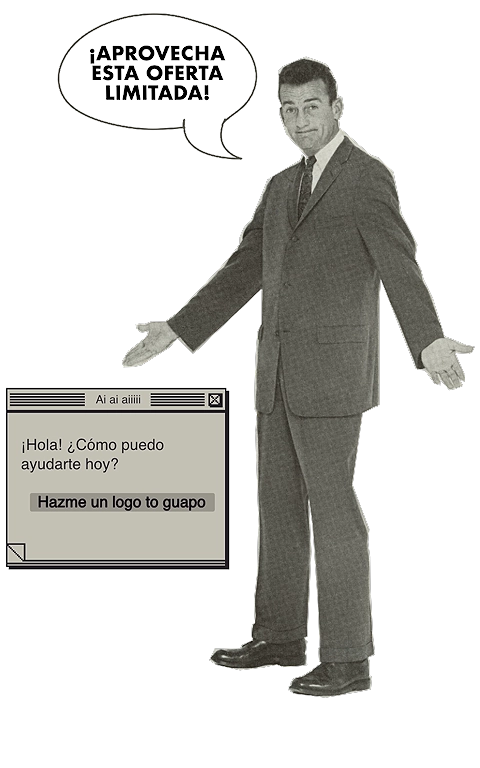 Identidad visual, logotipos e imagen corporativa. Aprovecha esta oferta de logo barato. Ironía visual de Yes Oui Bai, diseño de logos en Bilbao y las afueras.