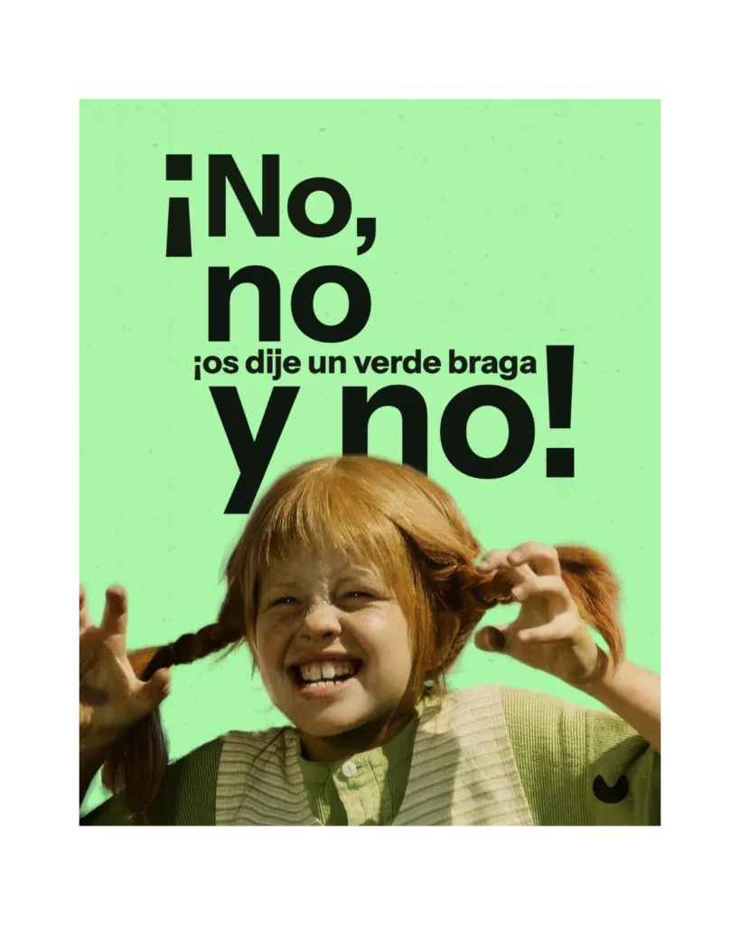Publicidad y humor con Pipi enfadada con Yes Oui Bai por no acertar con el color deseado.