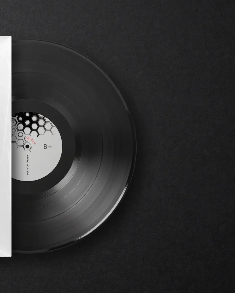 Yes Oui Bai diseña este vinilo en 2024 para Mina Ipsum (Noruega). Diseño gráfico de galleta. Bergen.